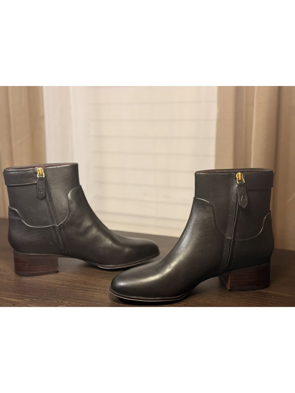 Franco Sarto Jessica Classic Retro Leather Block Heel Boots Booties 8.5 M BLACK - Picture 12 of 16